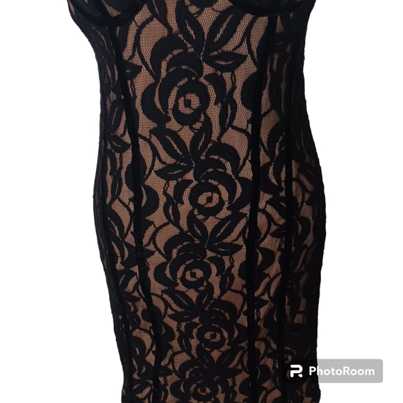 Black lace vintage mini cocktail dress -- size small, New - Picture 2 of 5